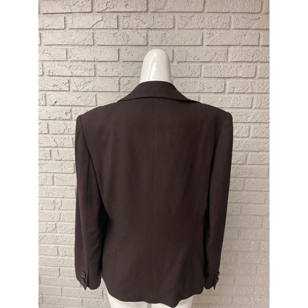 Express Tailleur Women Brown Wool Blend Double Breasted Jacket Size 7/8